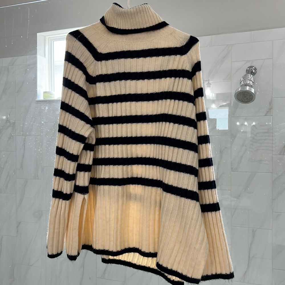 H & M striped turtleneck sweater
